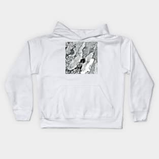 Grey Toned Floral Abstract Kids Hoodie